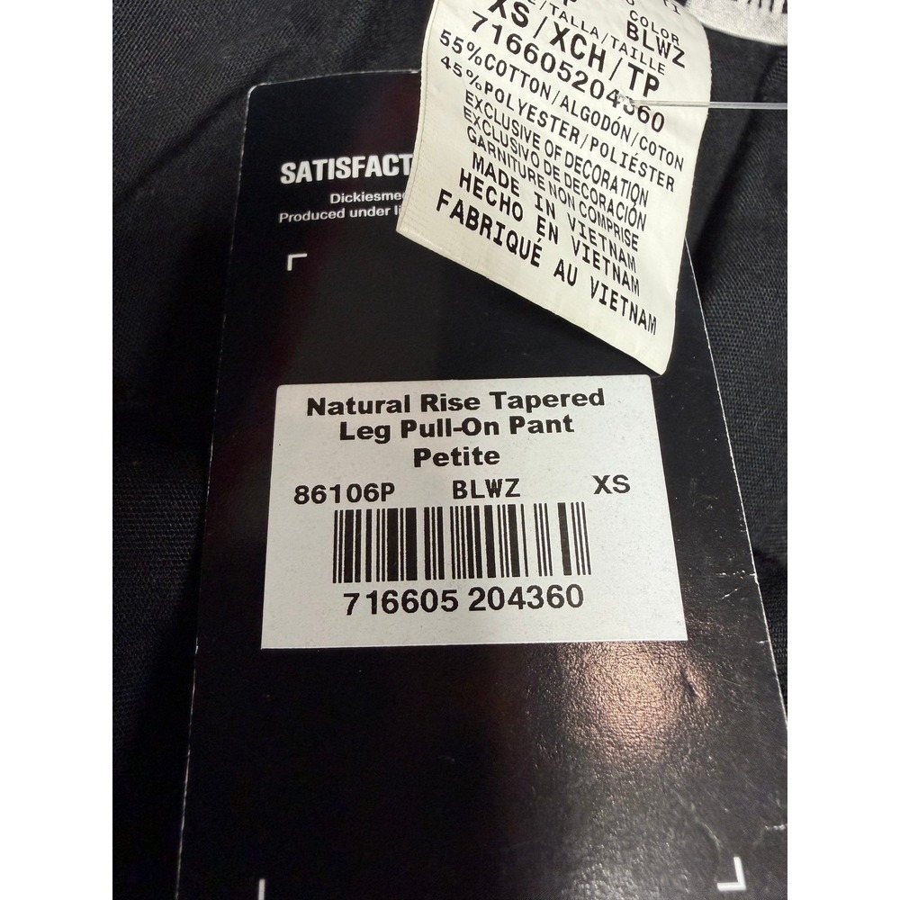 Dickies Natural Rise Tapered Leg Pull On Scrub Pants Petite Black XS - Picture 5 of 5